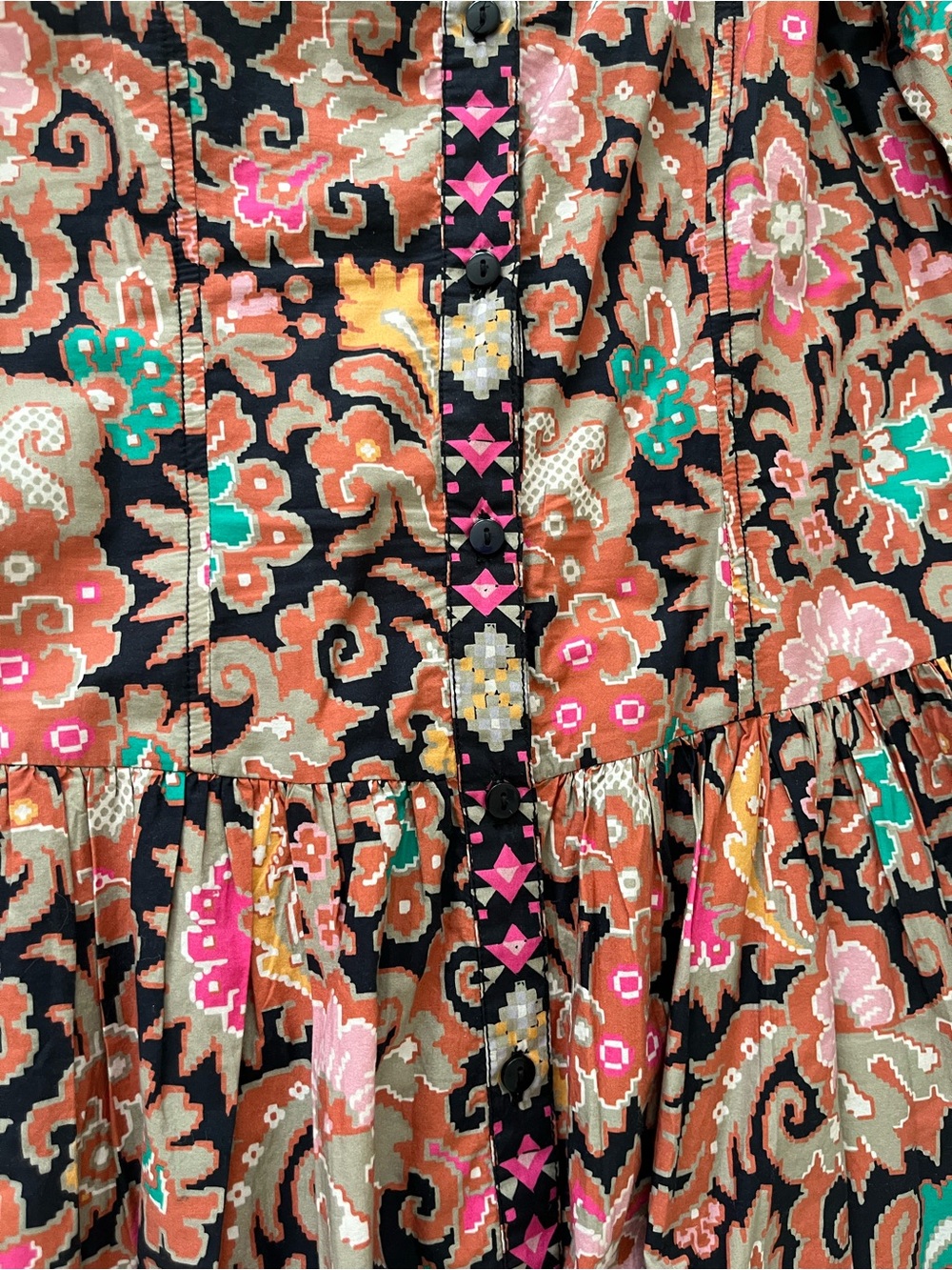 Love the label Floral Midi Dress with Pink and Black Paisley Print size M - Picture 10 of 14